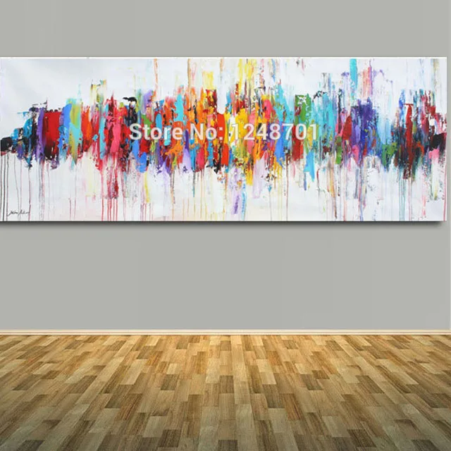 Современные абстрактные Масляные картины на холсте бирюзовые настенные для