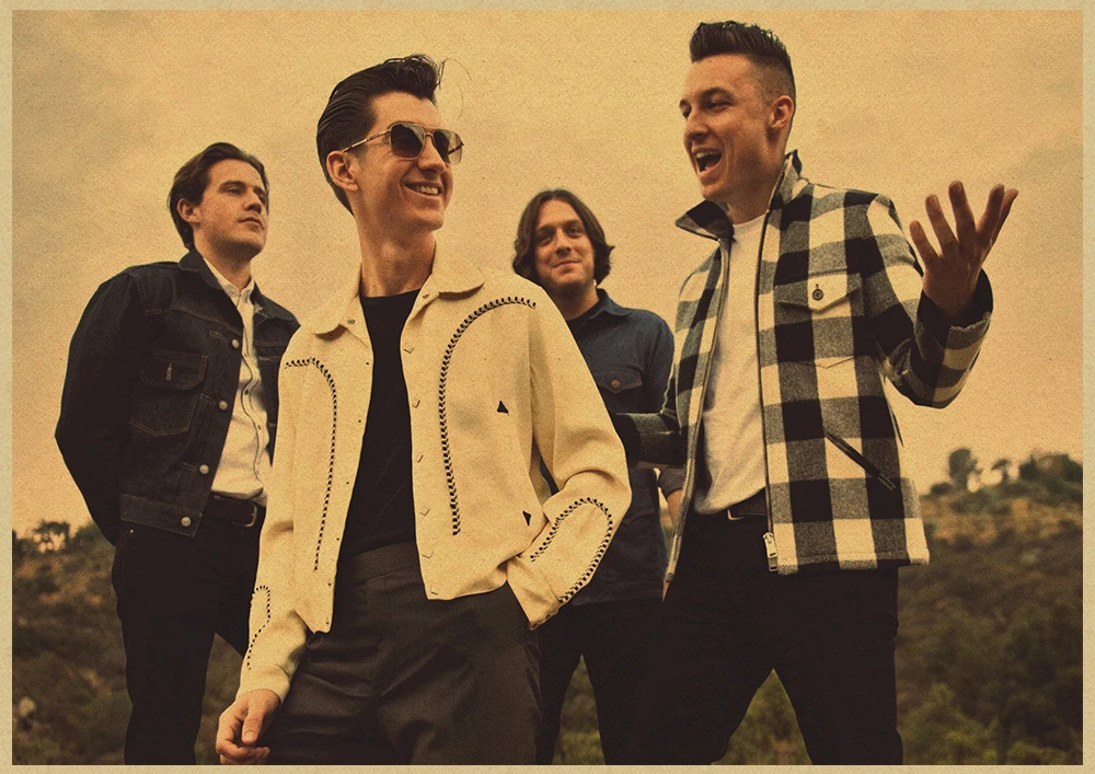 Рок-Группа Arctic Monkeys крафт-бумага плакат настенный домашний бар плакаты домашний декор - Цвет: Темный хаки