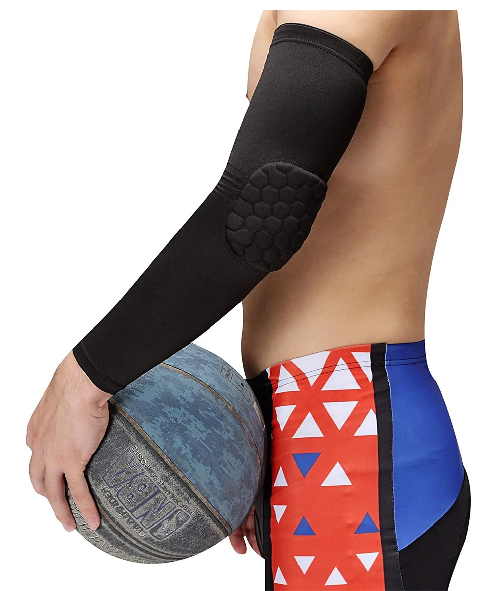 REXCHI 1 PC Honeycomb Sports Elbow Support Training Brace Protective Gear Elastic Arm Sleeve Bandage Pads Basketball Volleyball