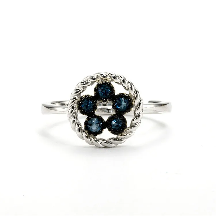 YESWOMEN 925 Sterling Silver Natural London Blue Topaz Ring Adjustable Rings for Women Jewelry | Украшения и аксессуары