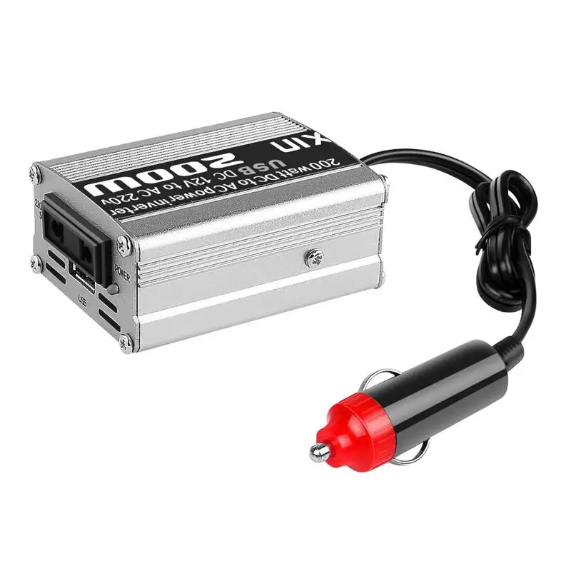 Автомобильный преобразователь напряжения AOZBZ инвертор USB зарядное устройство 200