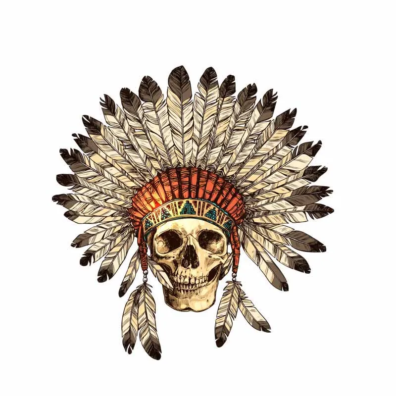 

YJZT 12.9CM*13.5CM Personality Funny Indiana Skull Headwear Car Sticker Decal 6-2359