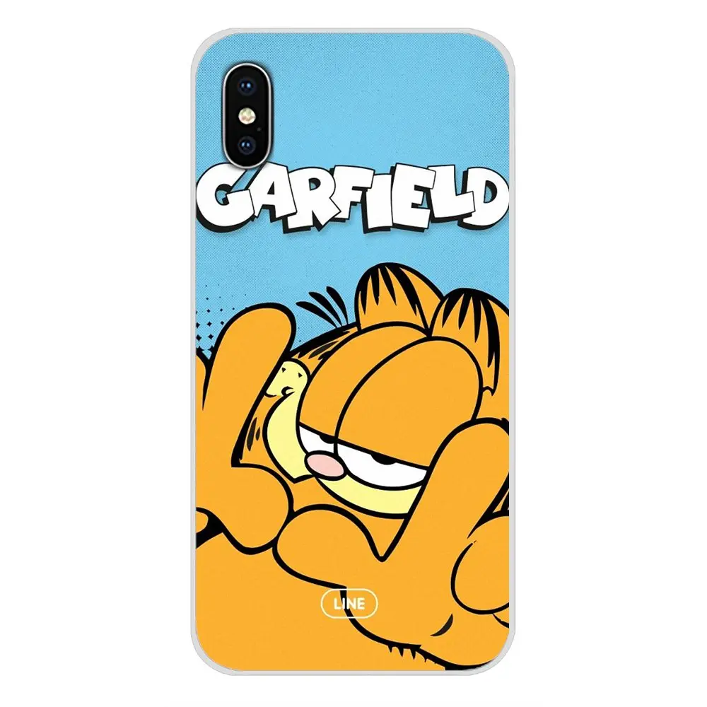 Garfield Аксессуары для кошек чехлы телефонов Apple iPhone X XR XS MAX 4 4S 5 5S 5C SE 6 6S 7 8 Plus ipod touch