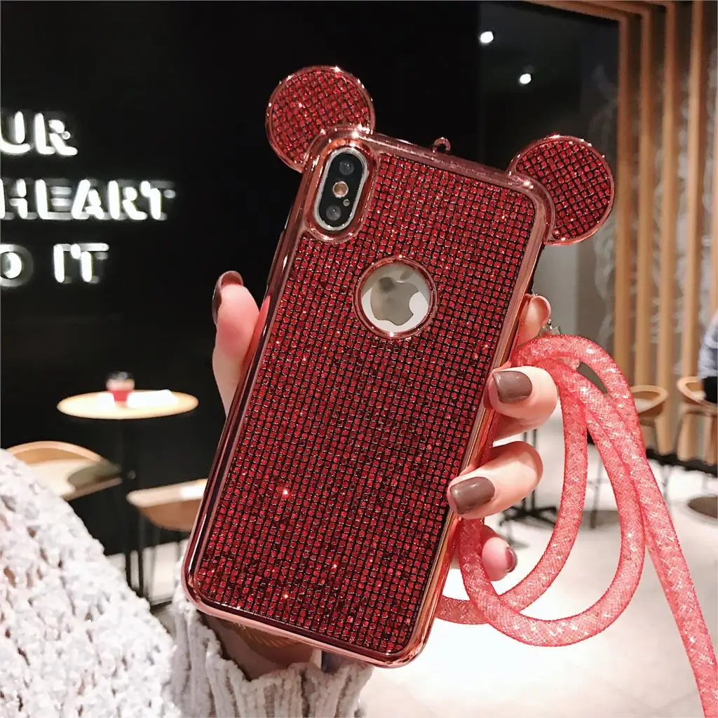 Мультяшный 3D бриллиантовый блестящий чехол для Samsung GALAXY S6 S7 Edge S8 S9 S10 Plus роскошный