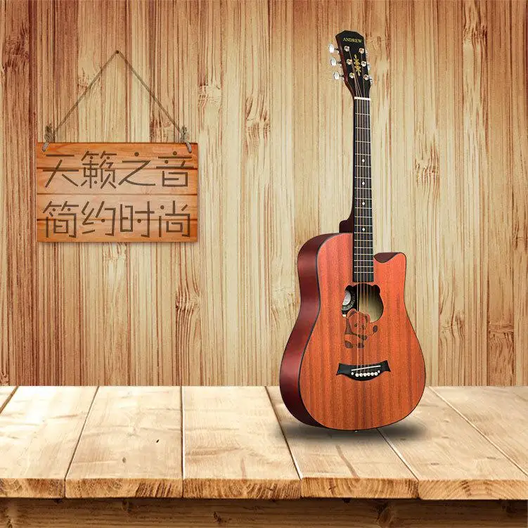 Panda pattern Shabili Ballad гитара 38 дюймов деревянная гитара для начинающих практическая гитара Студенческая гитара - Цвет: Panda pattern