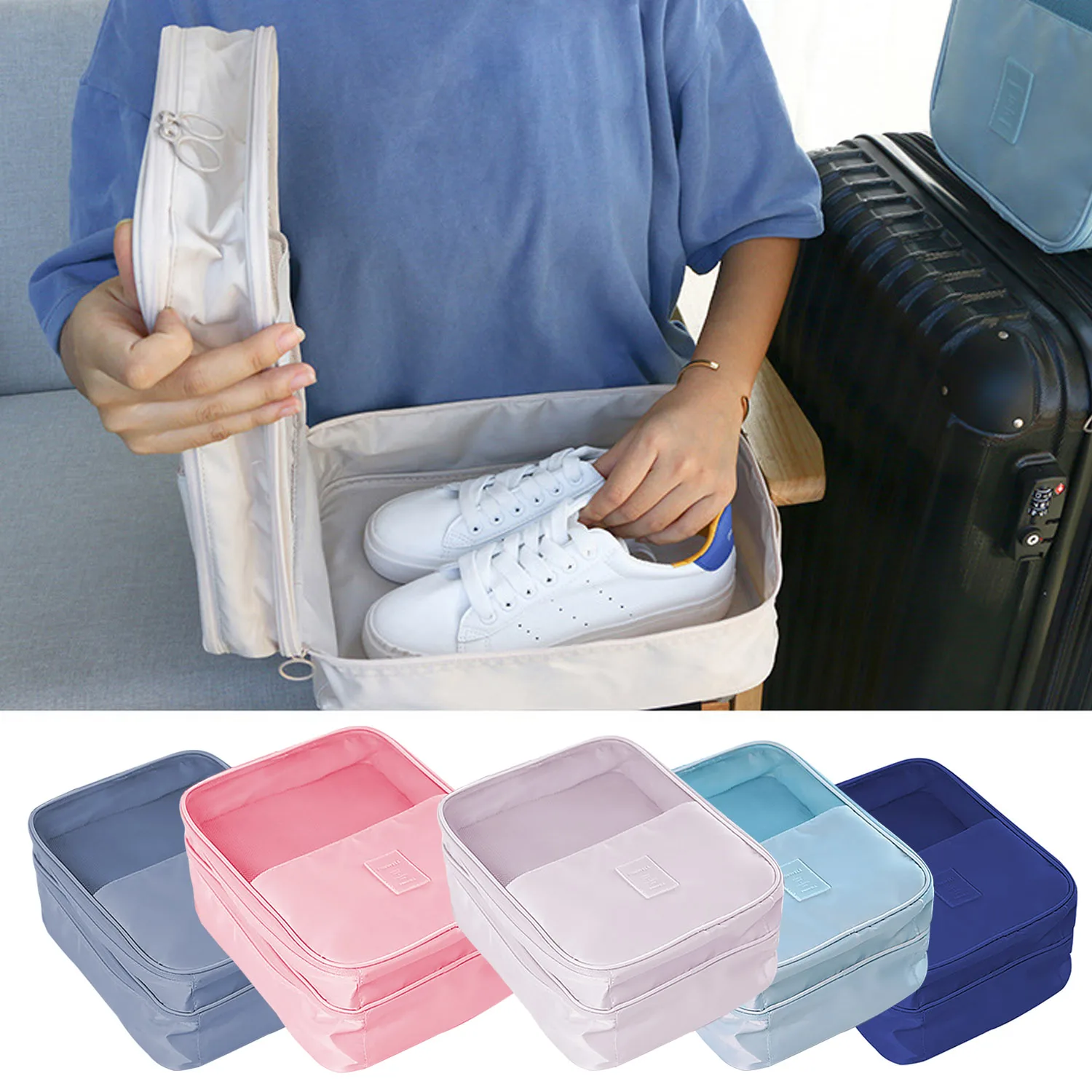 Waterproof Dustproof Double-layer Luggage Shoe Storage Bags Organizer for Men Women Traveling Vacation Trip Camping | Дом и сад