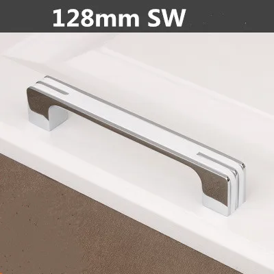 128MM sw 320 мм современная мода белый удлиненный кухонный шкаф дверная ручка серебристый черный ящик cuoboard ручка тяга 128 160 мм - Цвет: 128MM sw