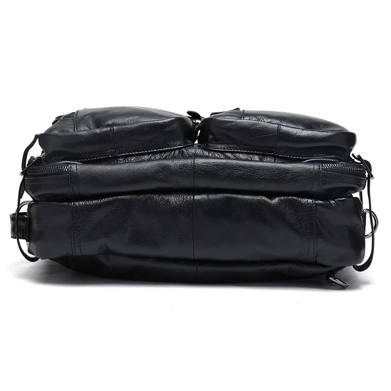 multi functional genuine leather handbags men fashion laptop briefcases mens office shoulder bags tote male travel bag free global shipping