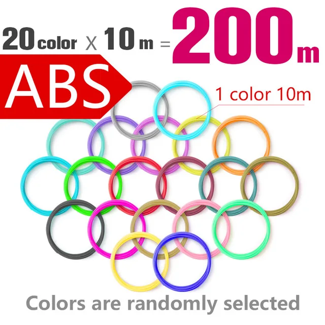 only 200m abs Новинка, 3d Ручка, 3d Ручка, Детская модель, ручка для рисования, адаптер для ЕС/США, 1,75 мм, АБС-пластик, 50 м, и сумка beatifu, лучший рождественский подарок - Цвет: only 200m abs