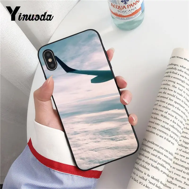 Yinuoda самолет взлет полета черный мягкий корпус телефона чехол для iPhone X XS MAX 6 6S 7 7plus 8 8Plus 5 5S XR Fundas Capa