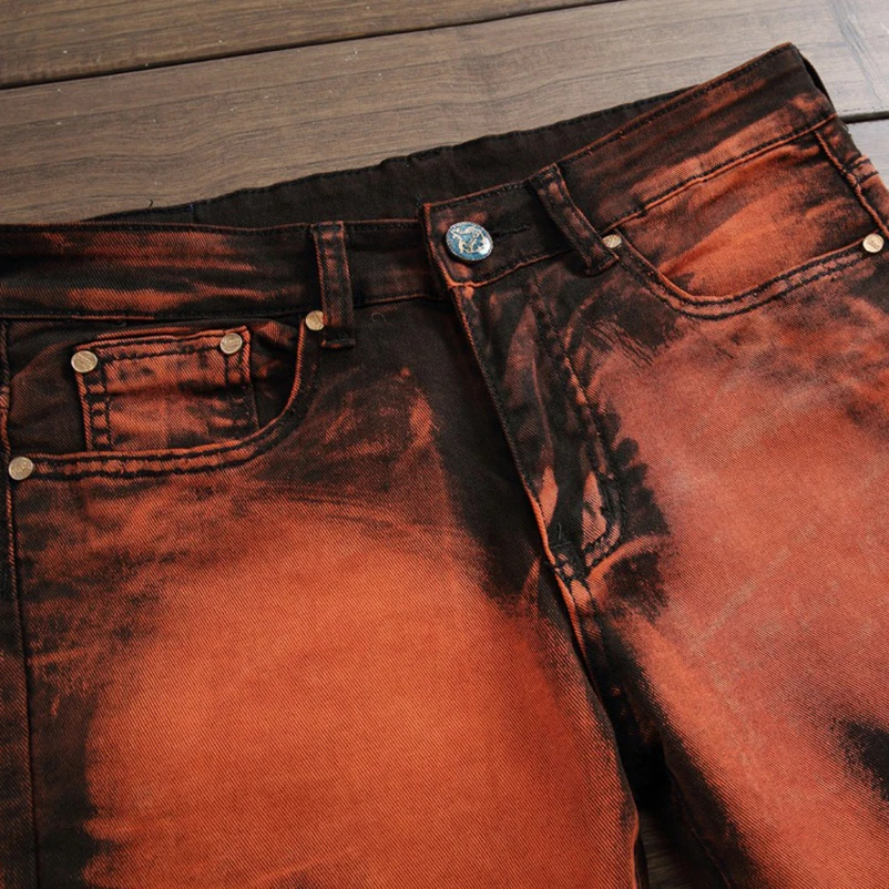 2017 Моды для Мужчин Джинсы Карандаш Брюки Стрейч Вскользь Slim Fit Тощий Эластичный