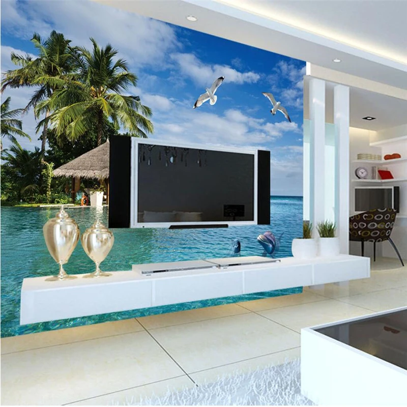 Пользовательские фото обои на заказ наклейки Приморский фон стены papel де parede 3d para