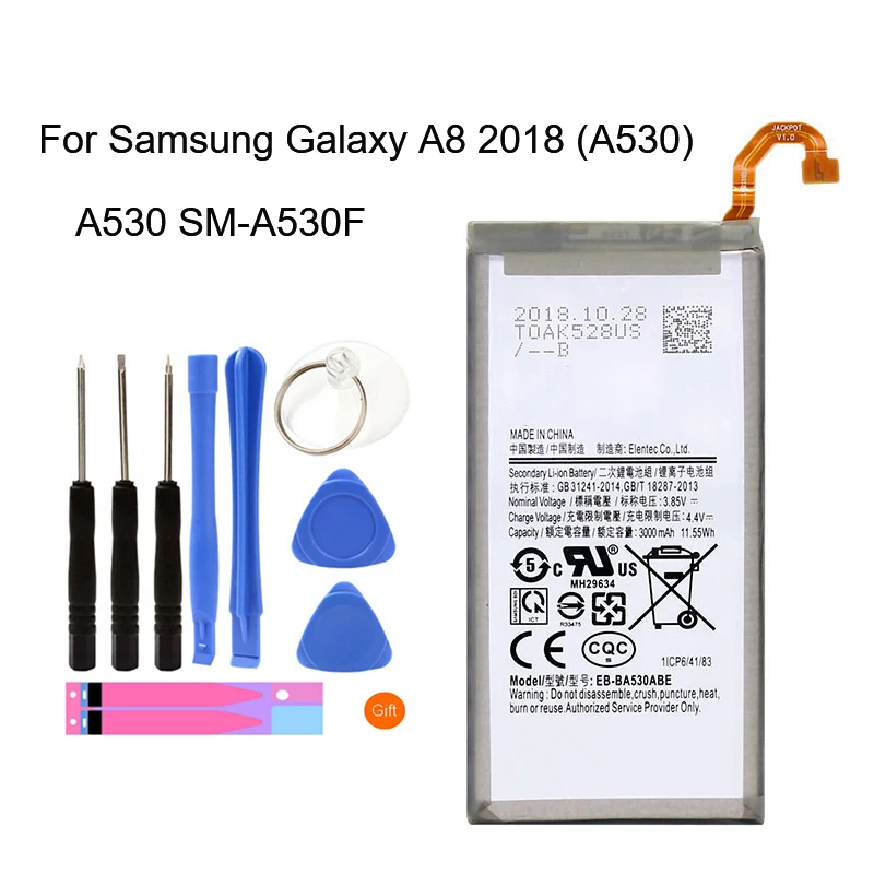 Оригинальный аккумулятор для Samsung Galaxy A8 2018 (A530) A530 телефона с аккумулятором на 3000