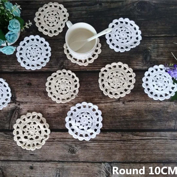 Круглая винтажная хлопковая Рождественская салфетка под приборы 10 см столовые