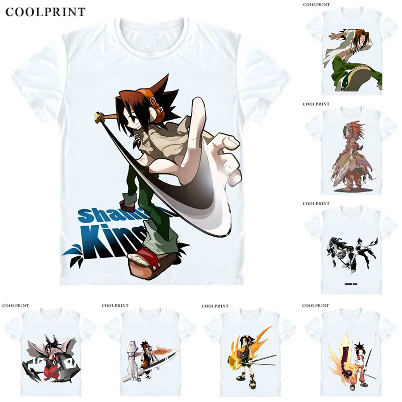 Футболка Asakura Yoh Yo Повседневная футболка Shaman King Hiroyuki Takei Kingu Высококачественная с