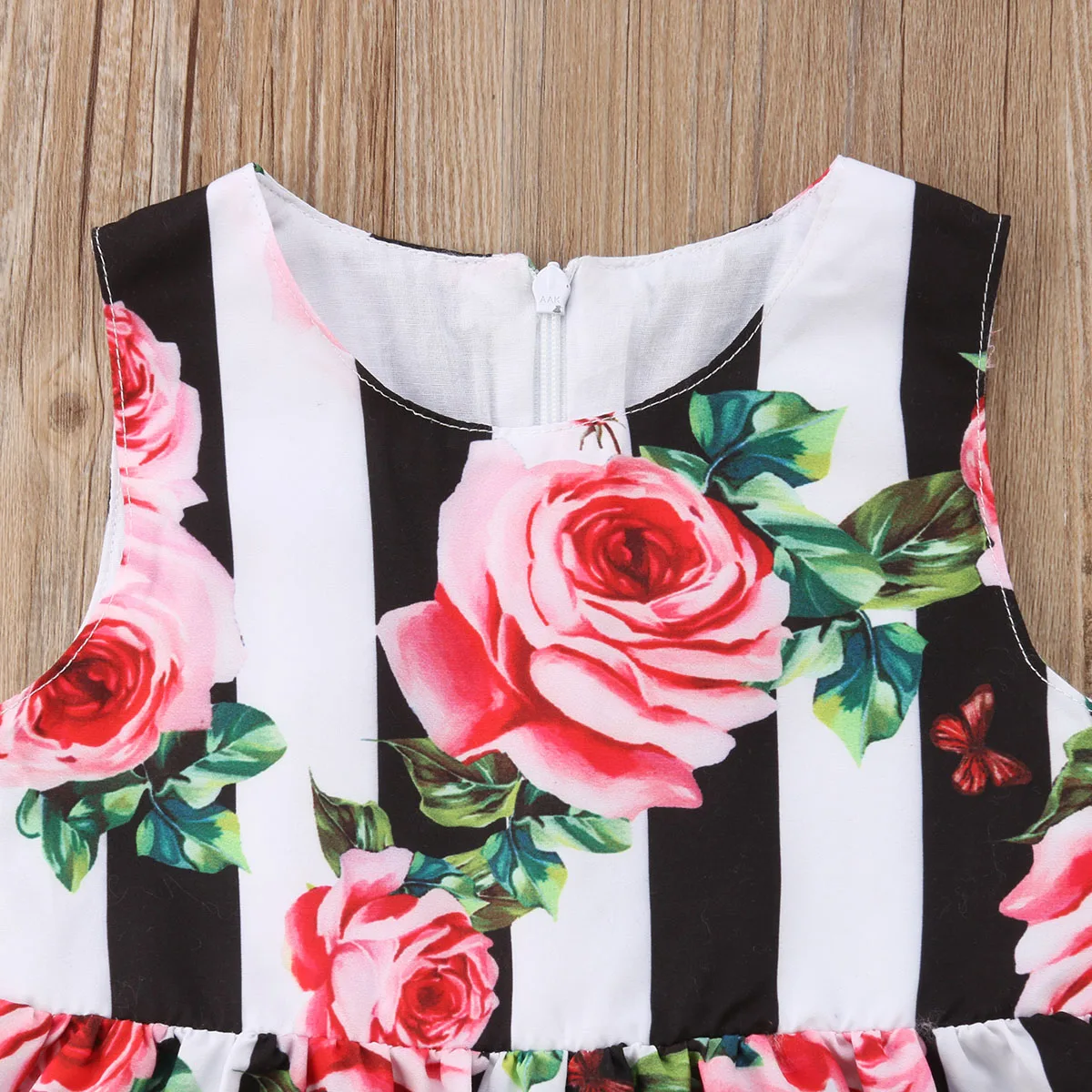 Girls Dress Stylish Toddler Kids Baby Sleeveless Floral Striped Princess Party Sundress 0-6T | Детская одежда и обувь