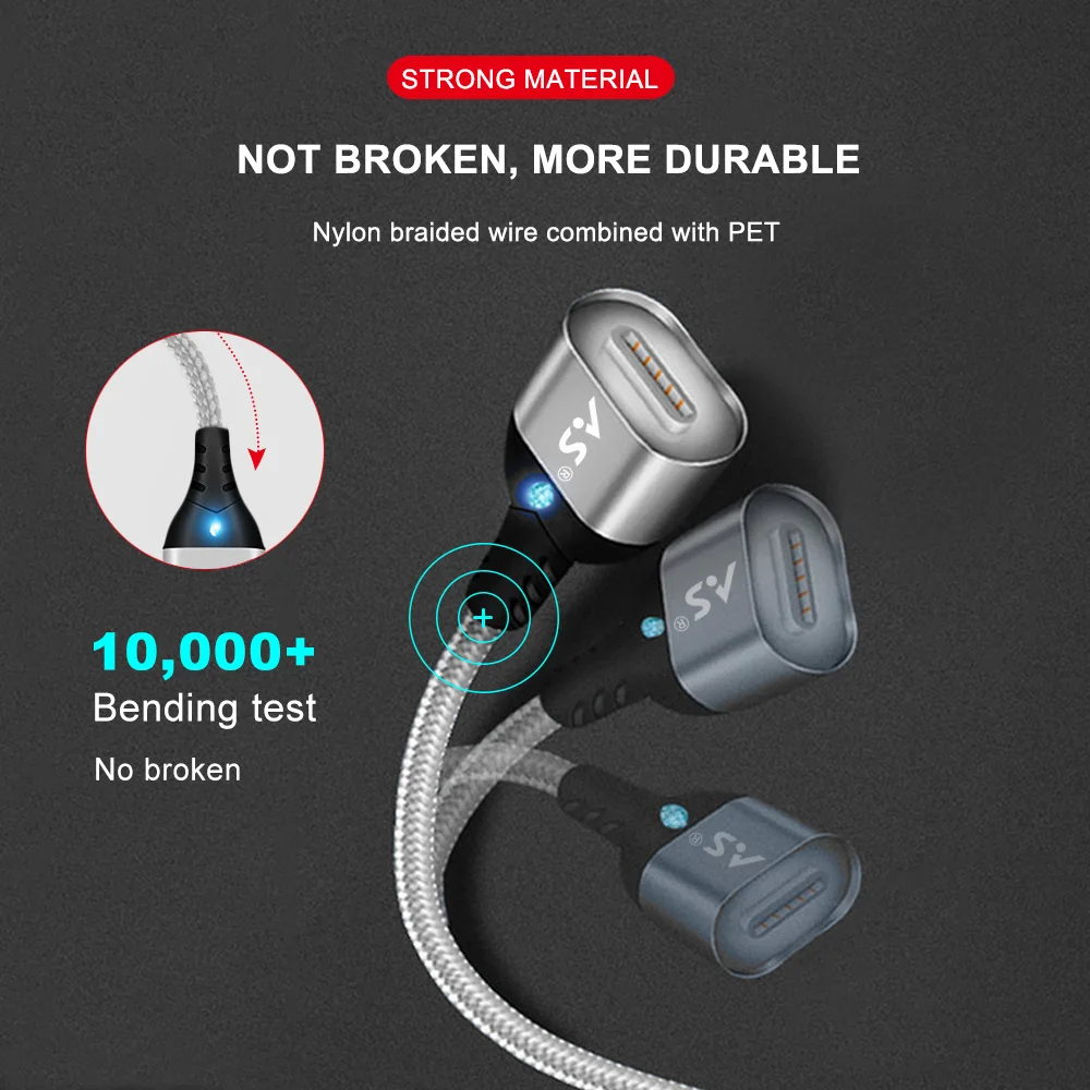 

A.S 8Pin/ Type C/ Micro USB Cable 3A Charging Cable for iPhone X 8 7 6 5 SE iPad Metal Fast Charger Data Cable for Samsung HTC