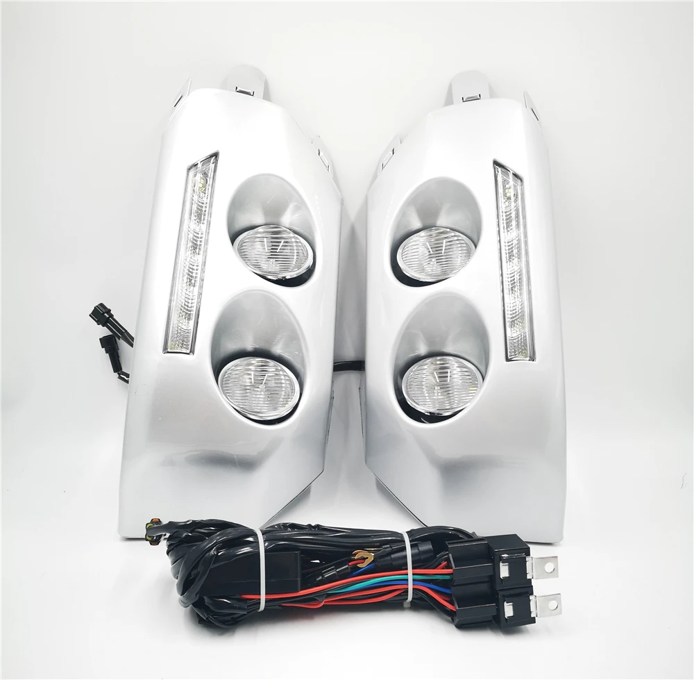 1 пара автомобиля светодиодный DRL Дневной Бег светильник для Toyota Fj Cruiser 2007 2008 2009 2010 2011 2012 2013 рама противотуманной фары противотуманные светильник