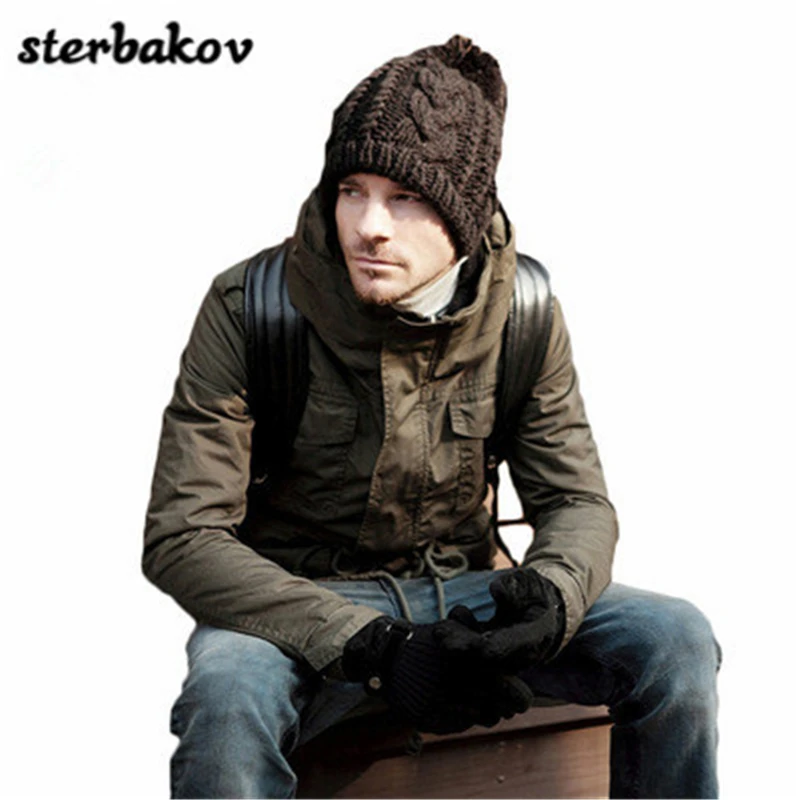 Зимняя вязаная шапка для мужчин и женщин удобная осенне-зимняя модная уличных