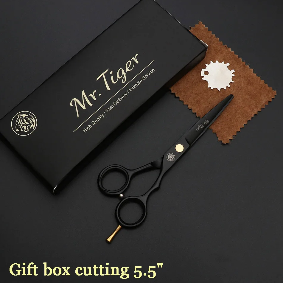 gift box cutting Острое лезвие 6,0 дюймов, парикмахерские ножницы, профессиональные ножницы для волос, набор 5,5, ножницы для стрижки волос, парикмахерские ножницы, Парикмахерская бритва - Цвет: gift box cutting