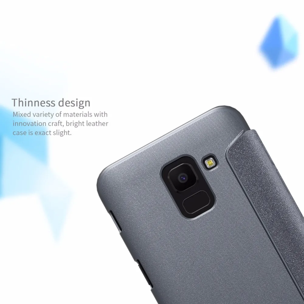 Чехол для телефона для samsung Galaxy J6 NILLKIN блестящий чехол из искусственной кожи чехол с откидной крышкой в розницу посылка