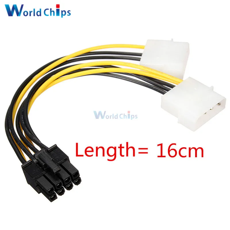 Двойной 4 контактный адаптер Molex LP4 для 8 Pin PCI E Express кабель питания провод|pin 8|pin molexpin