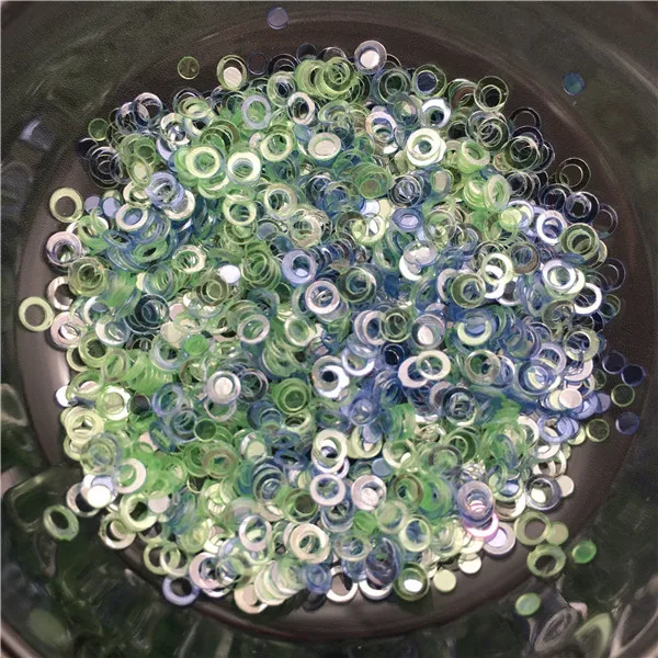Yz Blue Green 20g 2 и 3 мм двойной круг из ПВХ свободные блестками блестящие пайетки для ногтей маникюр/шитья/свадебные конфетти украшения - Цвет: Yz Blue Green