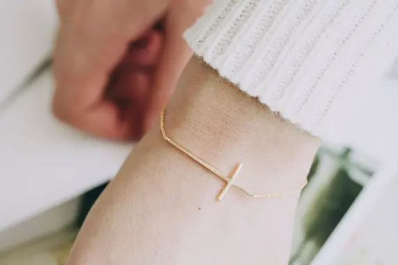 Длинный религиозный выпуклый крест-золотистый/серебристый/розовое золото 3