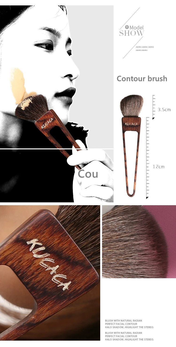Beautypapa треугольный дизайн набор кистей для макияжа из козьего волоса кисть для румян кисть для теней кисть ручной работы профессиональная