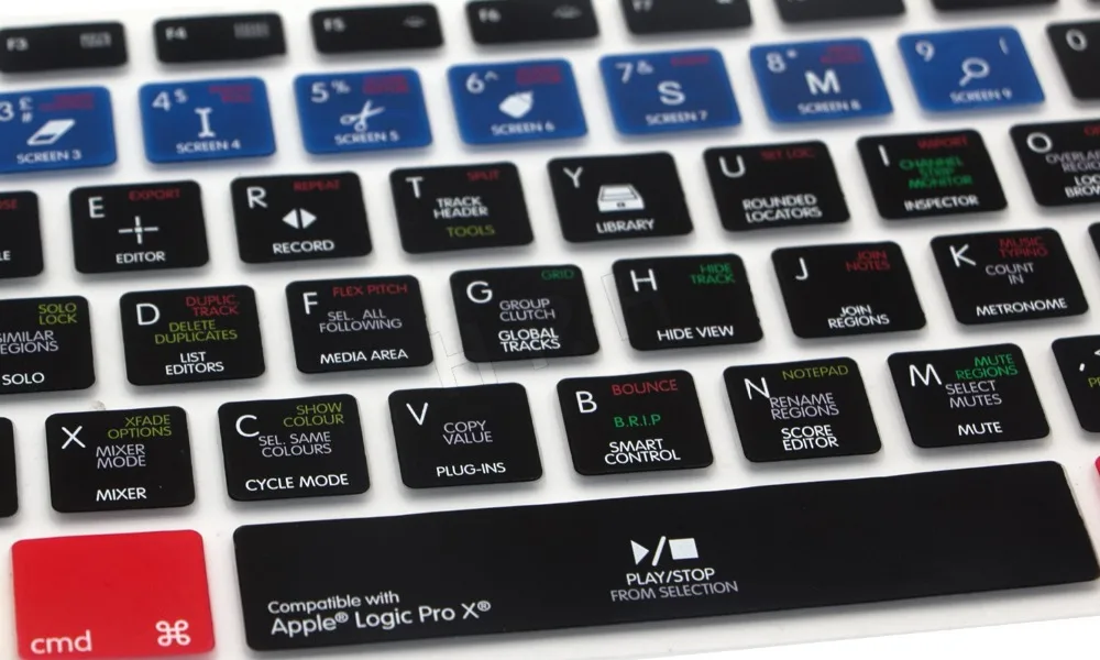 Для всех Macbook Air 13 Pro Retina 15 17 A1278 Logic X функциональная силиконовая клавиатура с