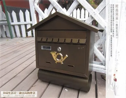 Почтовый ящик для газет на открытом воздухе кованая железная стена бары