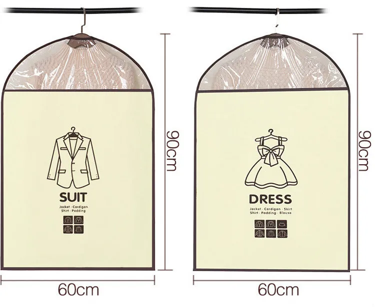 Thickening nonwoven cloth clothes cover dust-proof hanging bag clothing storage supplies | Дом и сад