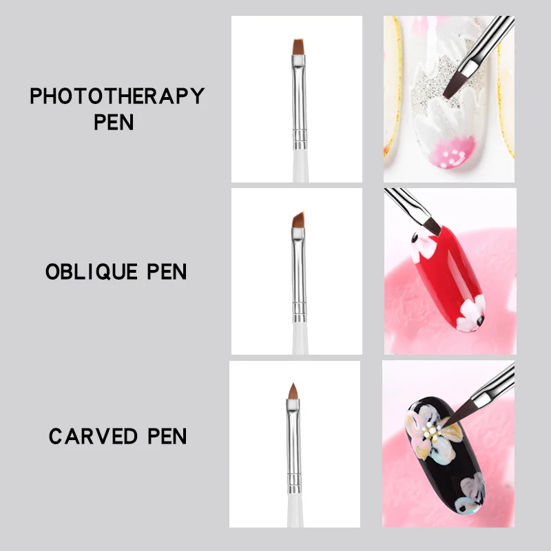 LIDAN Зебра стержень 3 шт щетки для ногтей Nail Art Кисть тянуть линии цветок пера|Кисти