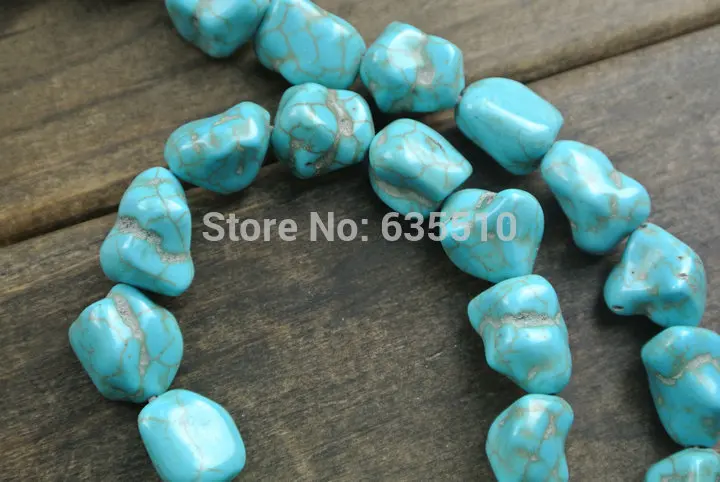 1 нитка синий Howlite Бесплатная от камня самородок бусы подходят для изготовления