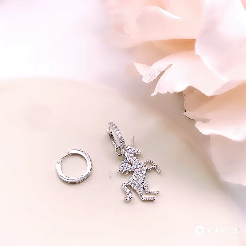 Серьги из стерлингового серебра 925 пробы модные оригинальные AB версия короткие