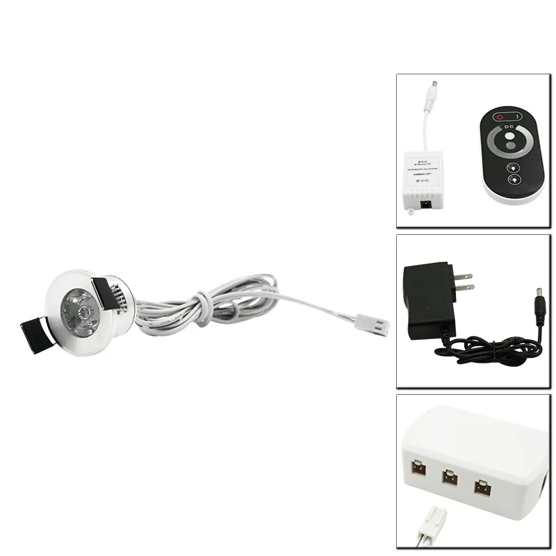 Controller Set 1Lamp Hinnixy светодиодный мини-прожектор с регулируемой яркостью и серебристым пультом дистанционного управления, встраиваемые светильники 12В 1,5 Вт 100лм 27 мм, лампа для домашнего шкафа - Испускаемый цвет: Controller Set 1Lamp