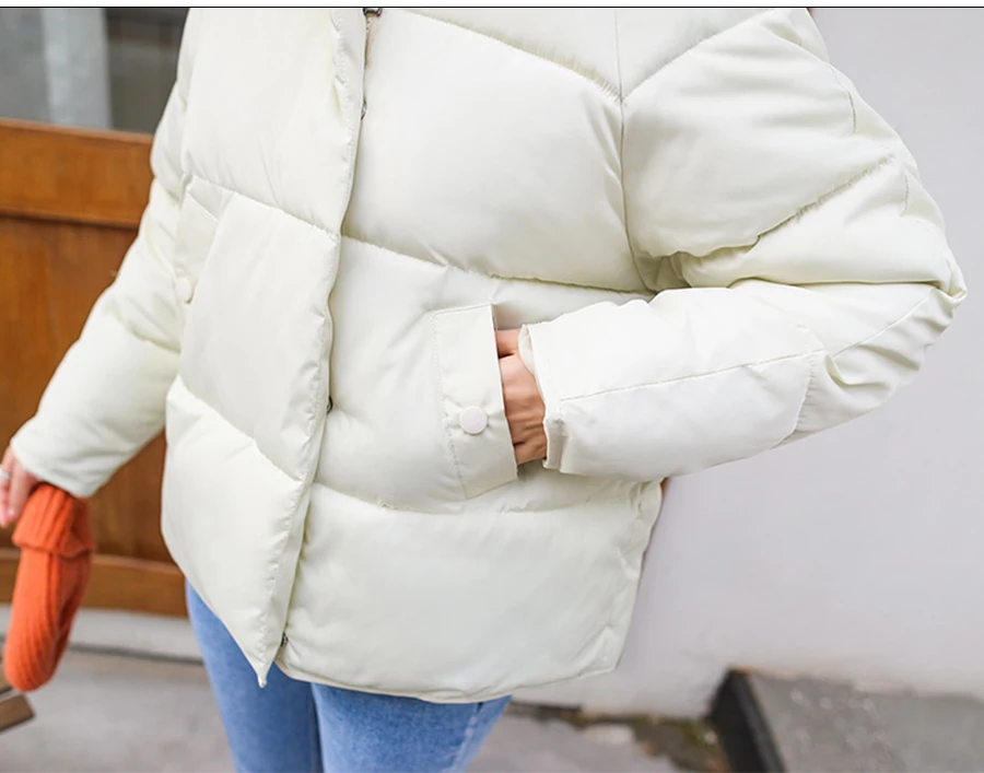 Hot Sale Winter Cotton Jacket Female Thicken Snow Lichens New Harajuku Short Sweet Down Cotton Coat Women Warm Loose Parkas