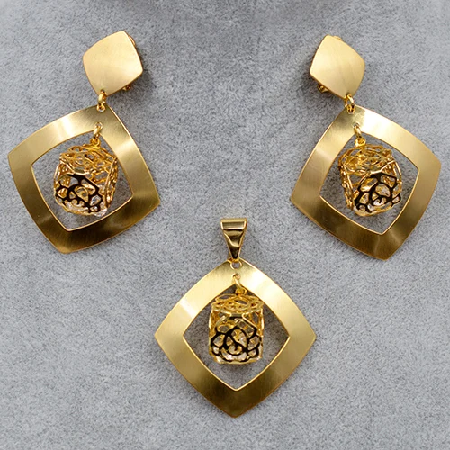 Earrings Pendant Sunny Jewelry, модные украшения,, Дубай, высокое качество, ювелирный набор, женские серьги, кулон, ожерелье, кубический цирконий, квадратный для подарка - Окраска металла: Earrings Pendant