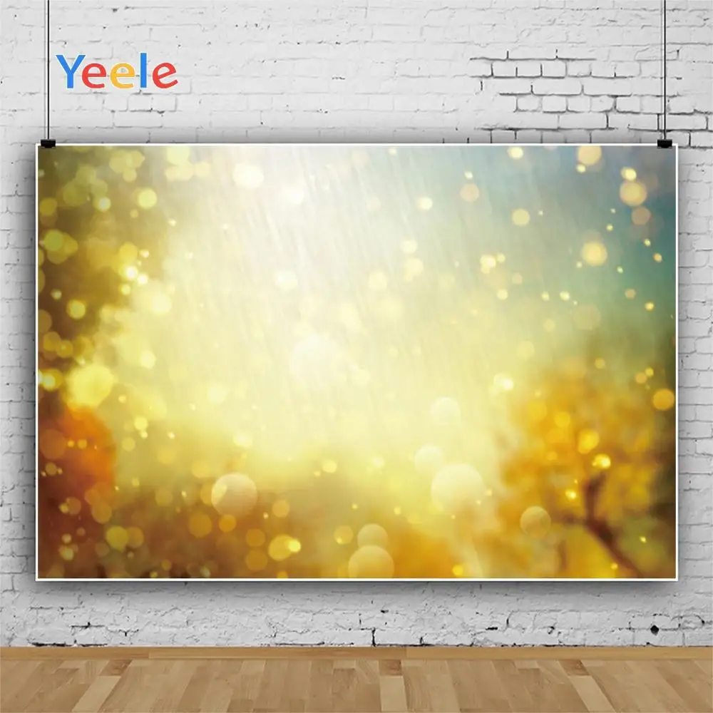 Фоны для фотосъемки Yeele осенние золотые солнечные лучи боке опавшие листья