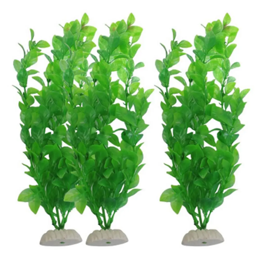 

3Pcs Green Artificial Plastic Water Plant Grass Fish Tank Aquarium Decor Green Artificial Plastic Grass Plant Ornament New