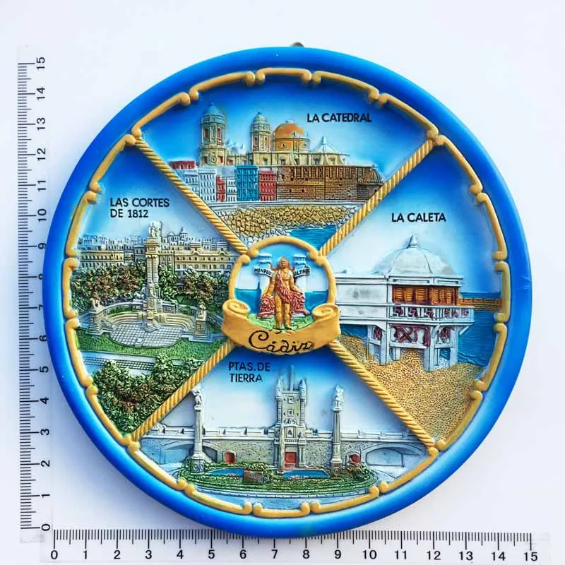 

Spain Cadiz travel commemorative resin painted crafts disc decoration ornaments