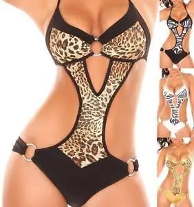 Сексуальный цельный женский монокини с металлической петлей купальник лямкой на