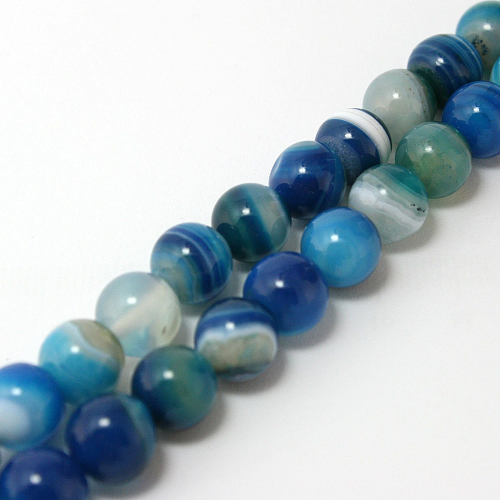 Бесплатная доставка AAA + синий полосатый оникс бусины из натурального камня 4 мм 6 8