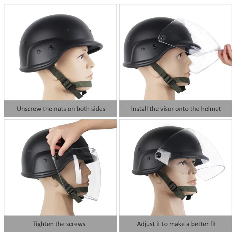 Airsoft Tactical Army M88 Helmet USMC Shooting Classic Protective PASGT with Clear Visor Military Hunting Helmet|m88 pasgt|military airsoftpasgt