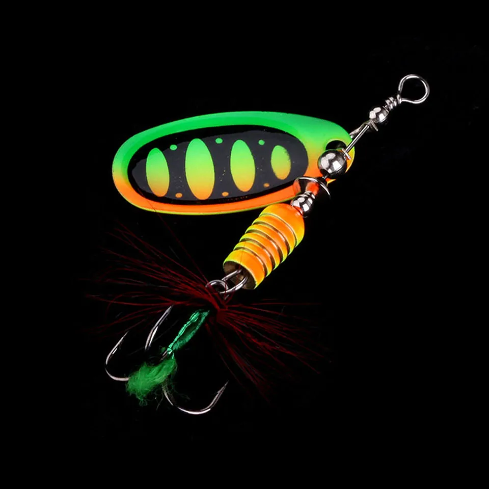 WALK FISH 3PCS/Lot Spinner Bait 5.1g Feather Treble Hooks Metal Fishing Lures Spoon Slice Lure Pike Wobblers Bass Hard | Спорт и