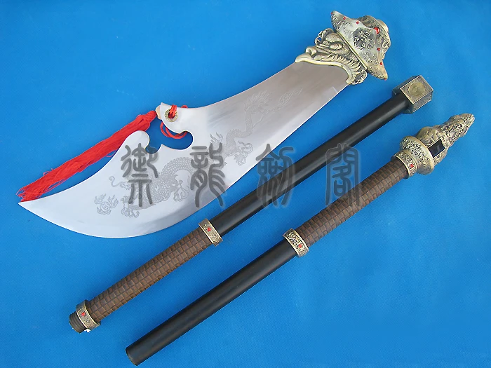 S1609 THE LOST BLADES GUAN KUAN DAO SCIMITAR полумесяц зеленый дракон меч шест рук 79 "4 2 10 20 30 40 50