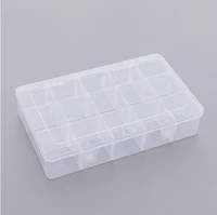 15 grids plastic box transparent hair clip tape eraser small toys organizer jewelry storage boxes stationery holder case diy