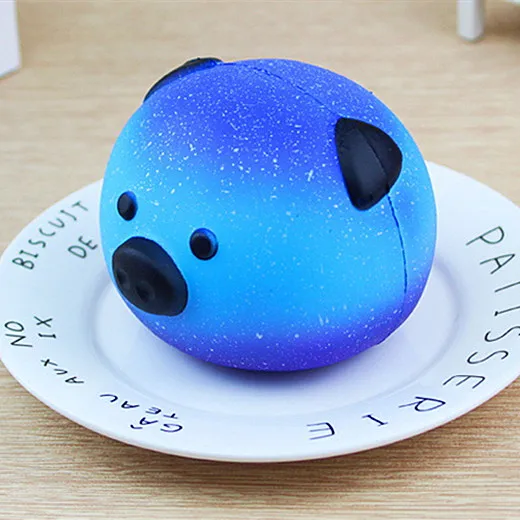 blue pig Милая голубая панда крем ароматизированный мягкий медленно поднимающийся сжимающий ребенок игрушка Squeeze Galaxy 10 см свинья кукла Новинка забавные гаджеты антистресс - Цвет: blue pig