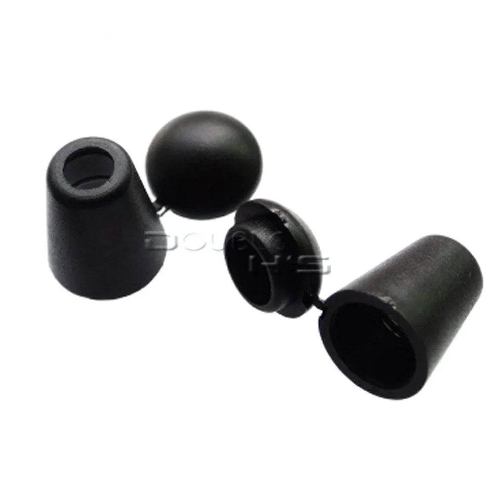 50pcs/lot Bell Stopper With Lid Cord Ends Lock Plastic Black Toggle Clip for Paracord / Clothing | Дом и сад