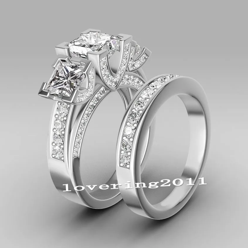 Женский набор обручальных колец choucong из серебра 925 пробы с 3 камнями 8ct 5А